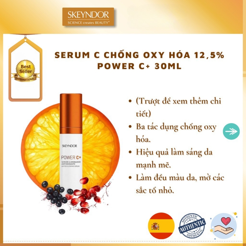  Skeyndor Power C+ Antiox Glowing Serum 12.5% _ Tinh chất chống lão hóa, làm sáng và tăng sinh collagen đột phá