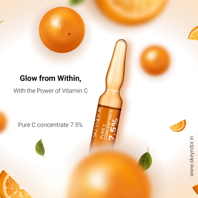 Skeyndor Power C+ Pure C Concentrate 7,5% _ Huyết thanh Vitamin C tươi tái tạo năng lượng, chống oxy hóa và làm trắng da