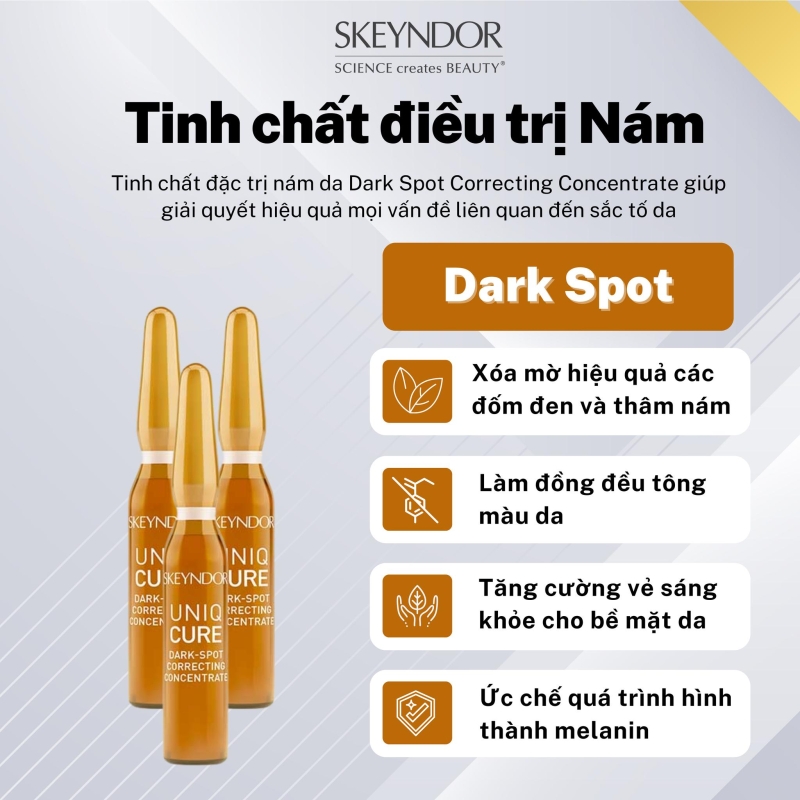 Skeyndor Uniqcure Dark Spot Correcting Concentrate 7 * 2ml _ Tinh chất đặc trị đốm nâu và phân giải sắc tố nám