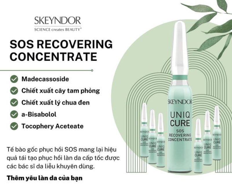 Tinh chất siêu tái tạo và phục hồi da Skeyndor Uniqcure SOS Recovering Concentrate 7 ống * 2ml