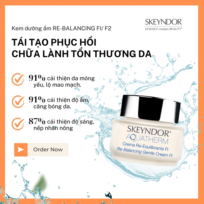  Skeyndor Aquatherm Re-Balancing Cream FI _ Kem cân bằng nội tiết tố và phục hồi cho da nhạy cảm thiên dầu