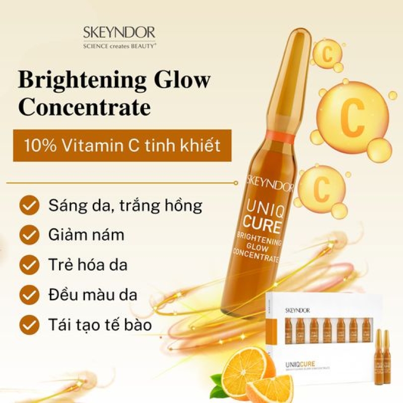 Skeyndor Uniqcure Brightening Glow Concentrate 7 * 2ml_ Tinh chất làm trắng và đều màu da