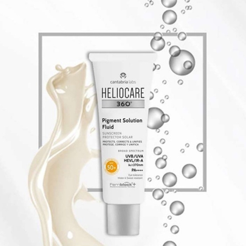 Heliocare 360 Pigment Solution Fluid SPF50+_Nhũ tương chống nắng vật lý kiểm soát tình trạng tăng sắc tố và đốm nâu 