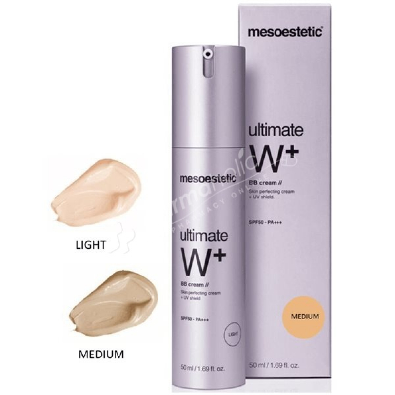 Kem trang điểm dưỡng trắng Mesoestetic Ultimate W+ Whitening BB Cream Light SPF50