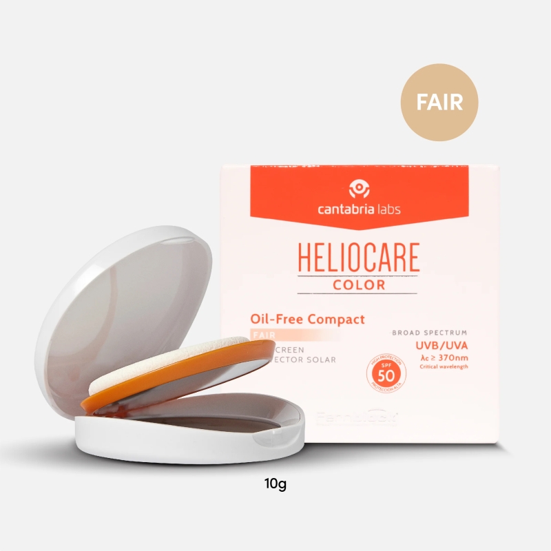 Phấn nền trang điểm chống nắng màu sáng _ Heliocare Oil Free Compact SPF 50 Fair