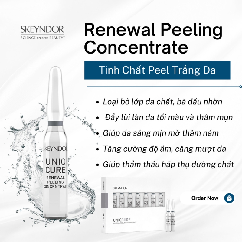 Skeyndor Uniqcure Renewal Peeling Concentrate 7 * 2ml_ Tinh chất peel thải độc tố, phục hồi và căng bóng da