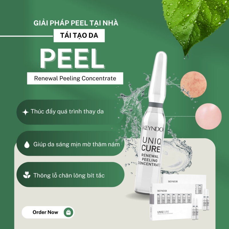 Skeyndor Uniqcure Renewal Peeling Concentrate 7 * 2ml_ Tinh chất peel thải độc tố, phục hồi và căng bóng da